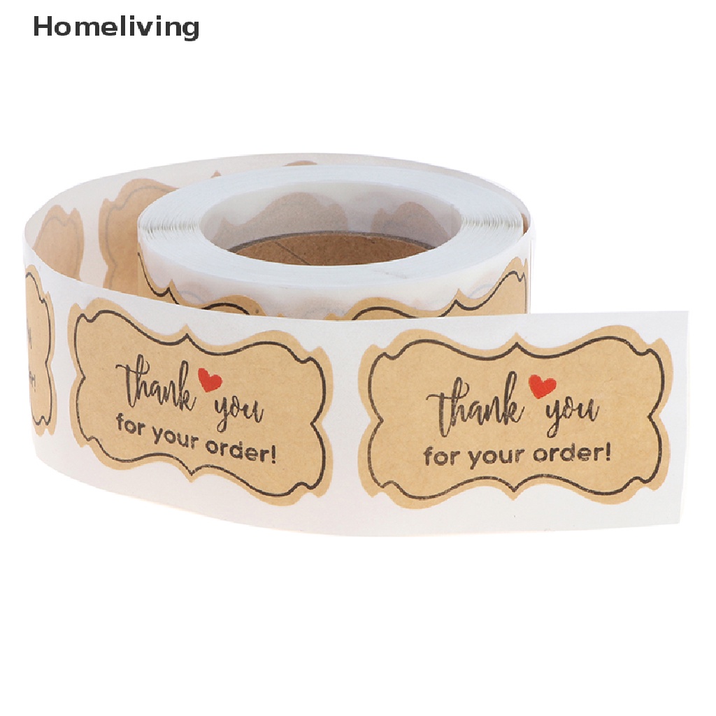 Cuộn 250 Miếng Dán Niêm Phong Bao Bì In Chữ Thank You for Your Order Đa Năng