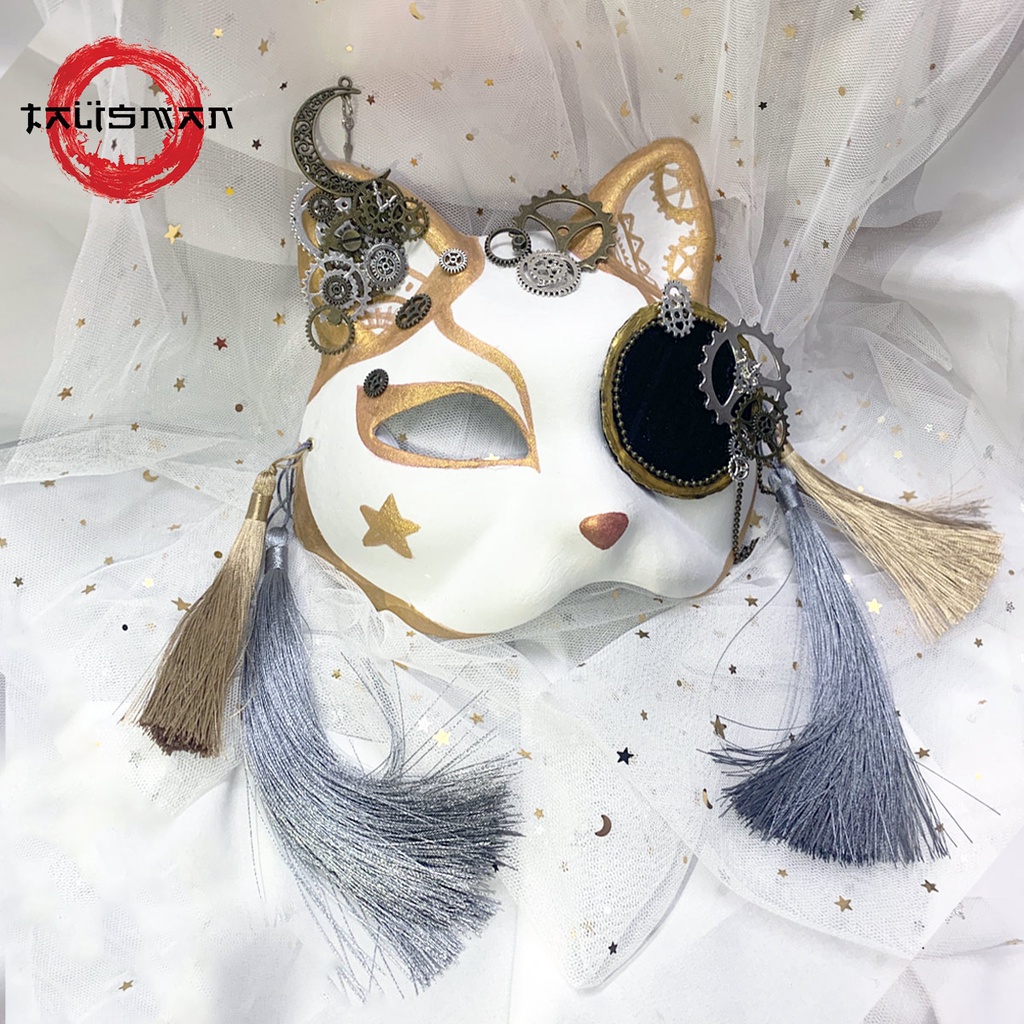 (Mới về) Mặt nạ cáo, mèo cosplay đính bánh răng đồng hồ _A1 (mask fox/ mask cat cosplay) TALISMAN