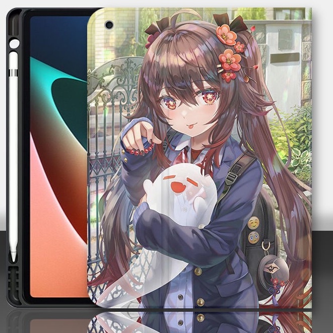 Compatible with iPad Tablet Case 2021/2020/2019/2018/2017 9.7/10.2 inch Genshin Impact HuTao Walnut Shell