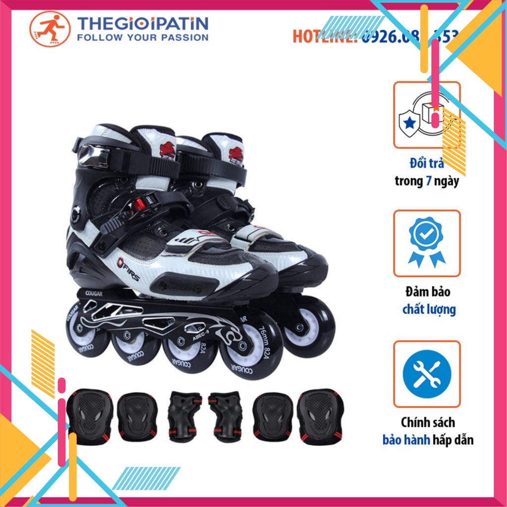 Giày Patin Người Lớn Cougar CR9 Tặng Kèm Bộ Bảo Hộ Và Mũ Bảo Hiểm Người Lớn Chính Hãng 100%