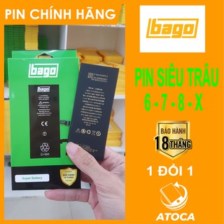 Pin iPhone dung lượng cao Bago đủ mã 6/7/8/X