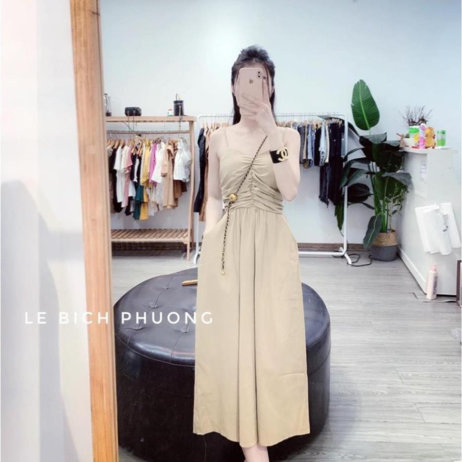 Đầm 2 dây, Váy dây zúm ngực dáng dài Form chuẩn  mặc đi chơi đi biển HOT HIT