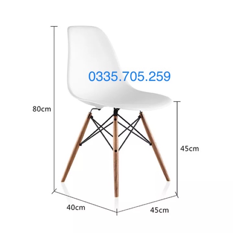 Ghế Làm Việc EAMES Chân Gỗ SỒI Dành Cho Phòng ĂN,Phòng KHÁCH,Cafe,Văn Phòng,Học tập