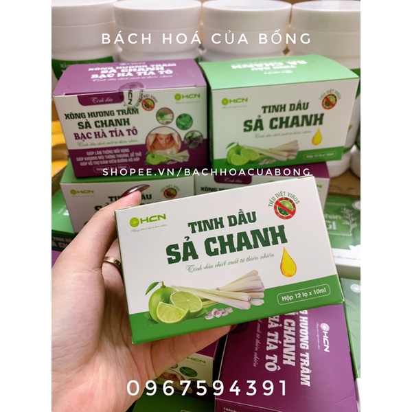 Tinh Dầu Xông Hương Tràm Sả Chanh - Bạc Hà Tía Tô (Lọ 10ml)