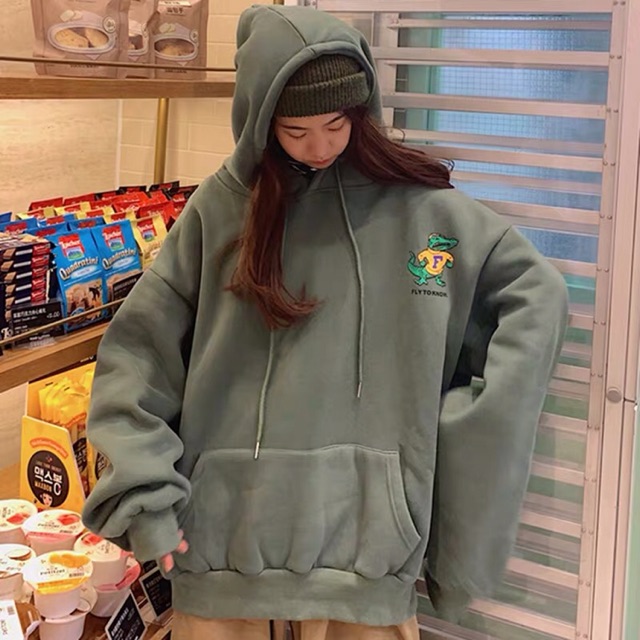 (ORDER-sẵn xanh M)Áo Hoodie in hình khủng long nỉ siêu yêu | BigBuy360 - bigbuy360.vn