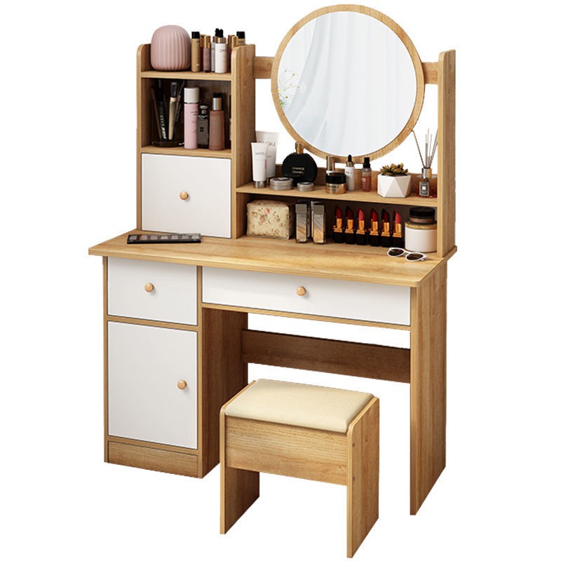 Bàn trang điểm phòng ngủ hiện đại tối giản kiểu Bắc Âu tủ tích hợp cách lưới màu đỏ nhỏ < | BigBuy360 - bigbuy360.vn