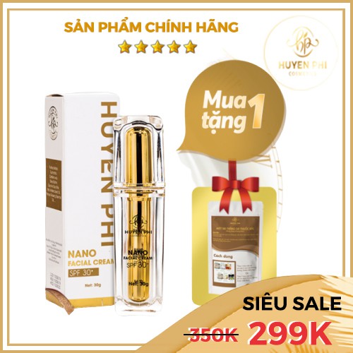 Kem Face Nano Huyền Phi Cosmetics Chăm sóc da, Dưỡng ẩm, Dưỡng trắng, Làm mềm da + 1 Phần Quà Tặng