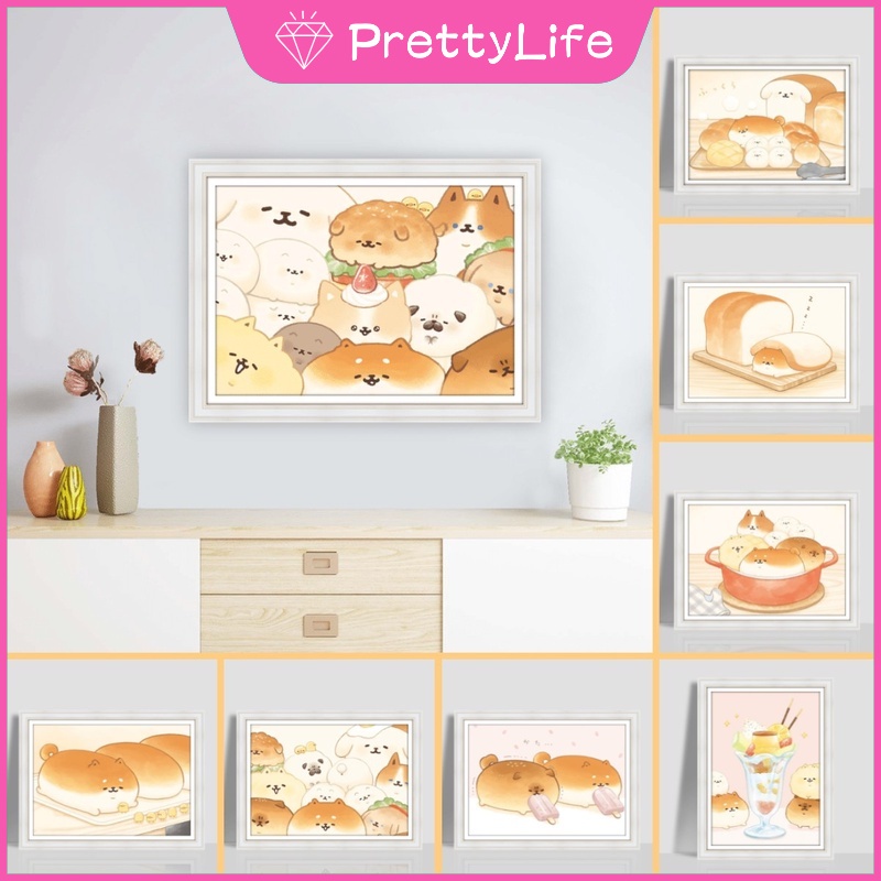 Bộ Tranh Đính Đá 5D Tự Làm Hình Chú Chó 40x30cm Cho Trang Trí Nhà