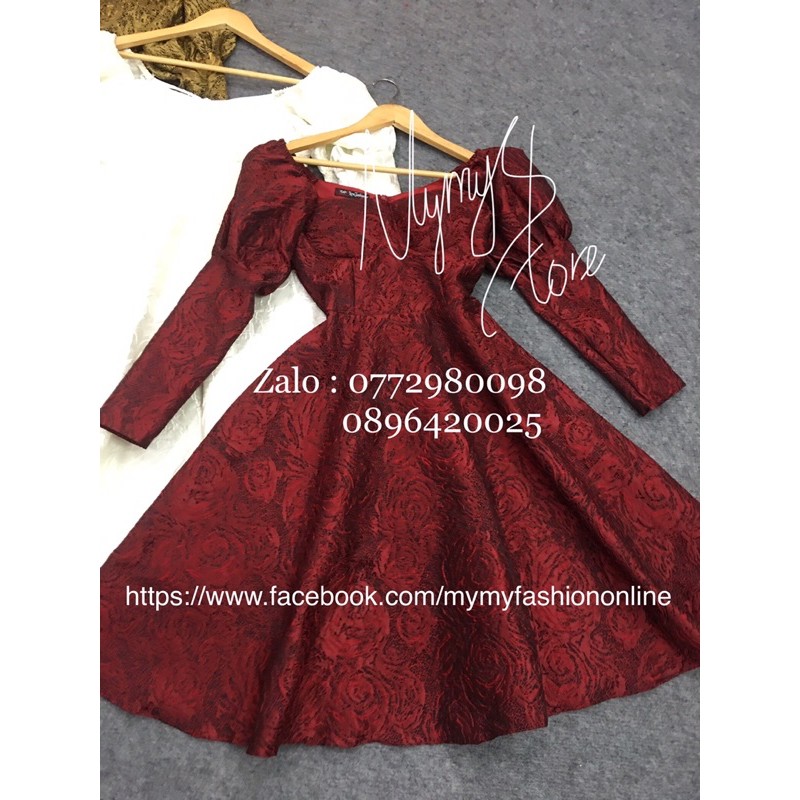 [Mã FATHANG5 giảm 10K đơn 50K] KÈM ẢNH/VIDEO THẬT - Đầm xoè gấm hoa tay dài phồng Siêu Xinh -MS204V | BigBuy360 - bigbuy360.vn