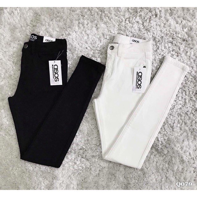 Q079- Quần jean skinny trơn xuất xịn (trắng & đen)