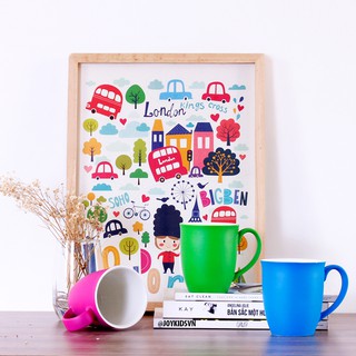 Ly gốm uống trà nhiều màu | Tách cà phê có quai - Multicolor Ceramic Cup