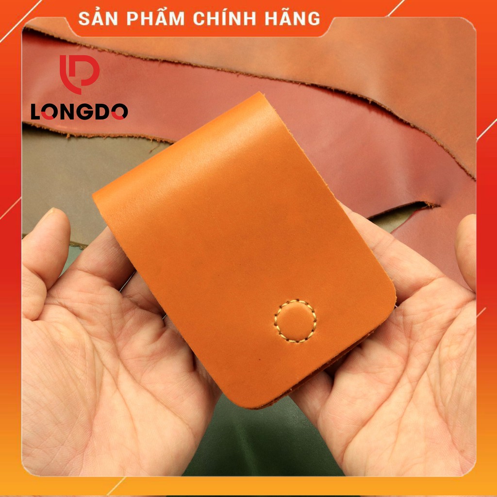 Ví Sen 3 Cao Cấp - Cam Kết 100% Da Bò Thật - Ví Da Mini Màu Vàng Bò Hàng Chính Hãng Thương Hiệu Longdo Leather