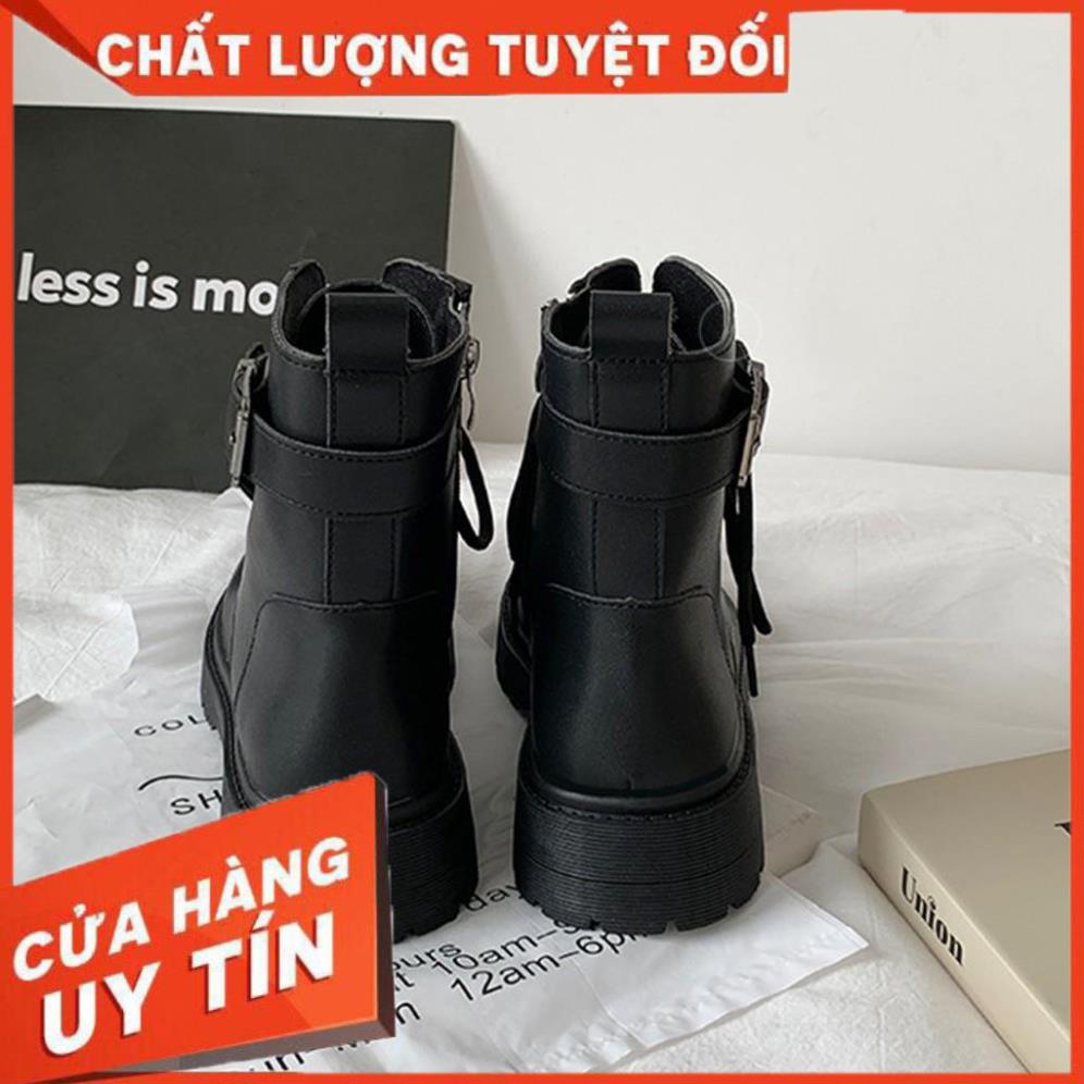 Giày boot nữ giaycổ cao khóa kéo bên hông đế cao 4 cm B1186 | BigBuy360 - bigbuy360.vn