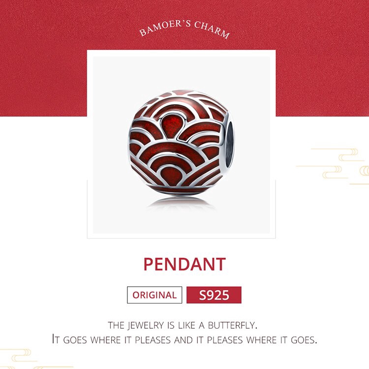 BAMOER Hạt Charm Hình Tròn Làm Trang Sức BạC 925 BSC133