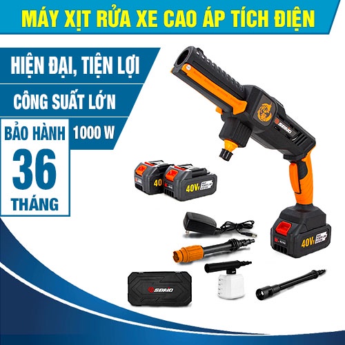 Máy Rửa Xe Tích Điện Không Dây Cầm Tay Tiện Lợi