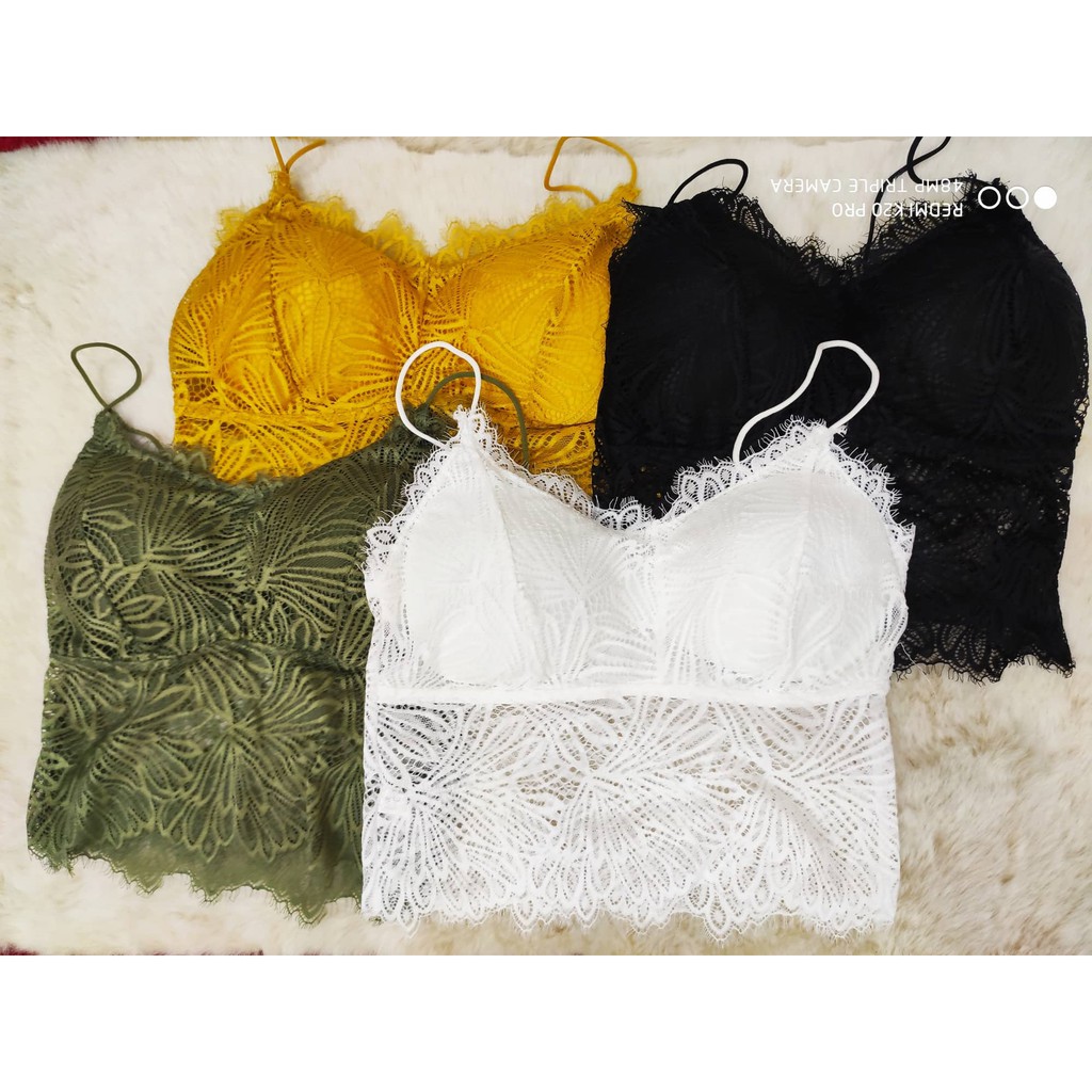 Áo Bra Ren Lá 2 Dây Bún Áo Bra Ren Hoa Lá Dáng Lửng Sexy Hàng Cao cấp có đệm Ngực - Mbra94 | BigBuy360 - bigbuy360.vn