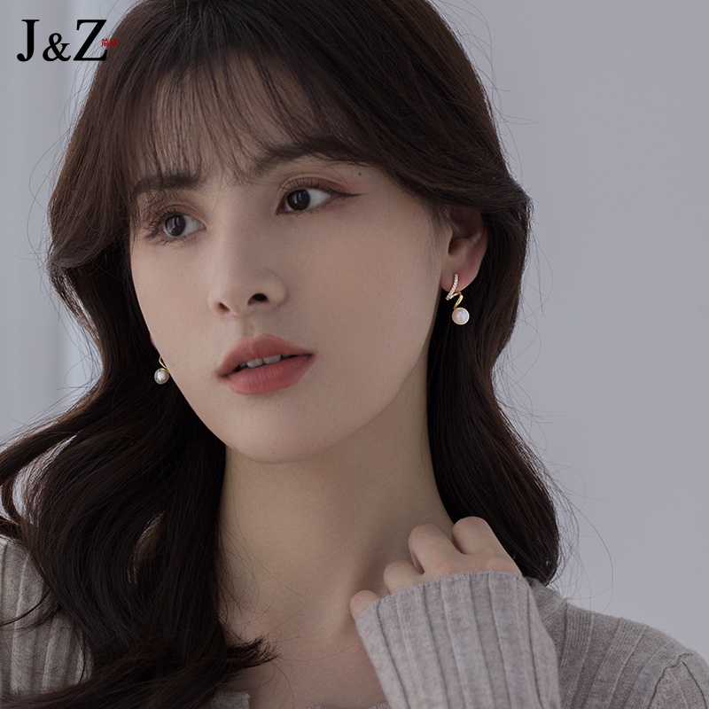 Bông Tai Mạ Bạc 2022 Đính Ngọc Trai Tự Nhiên Phong Cách Hàn Quốc