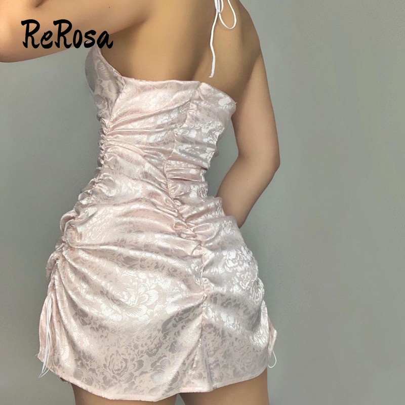 Đầm Hai Dây Ôm Dáng Cổ Chữ V Vải Jacquard Satin Gợi Cảm Cho Nữ