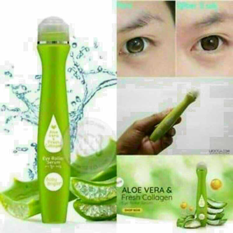 [Ảnh thật] Cây Lăn Mắt Lô Hội Collagen Tươi Baby Bright Aloe Vera & Fresh Collagen Eye Roller Serum 15ml