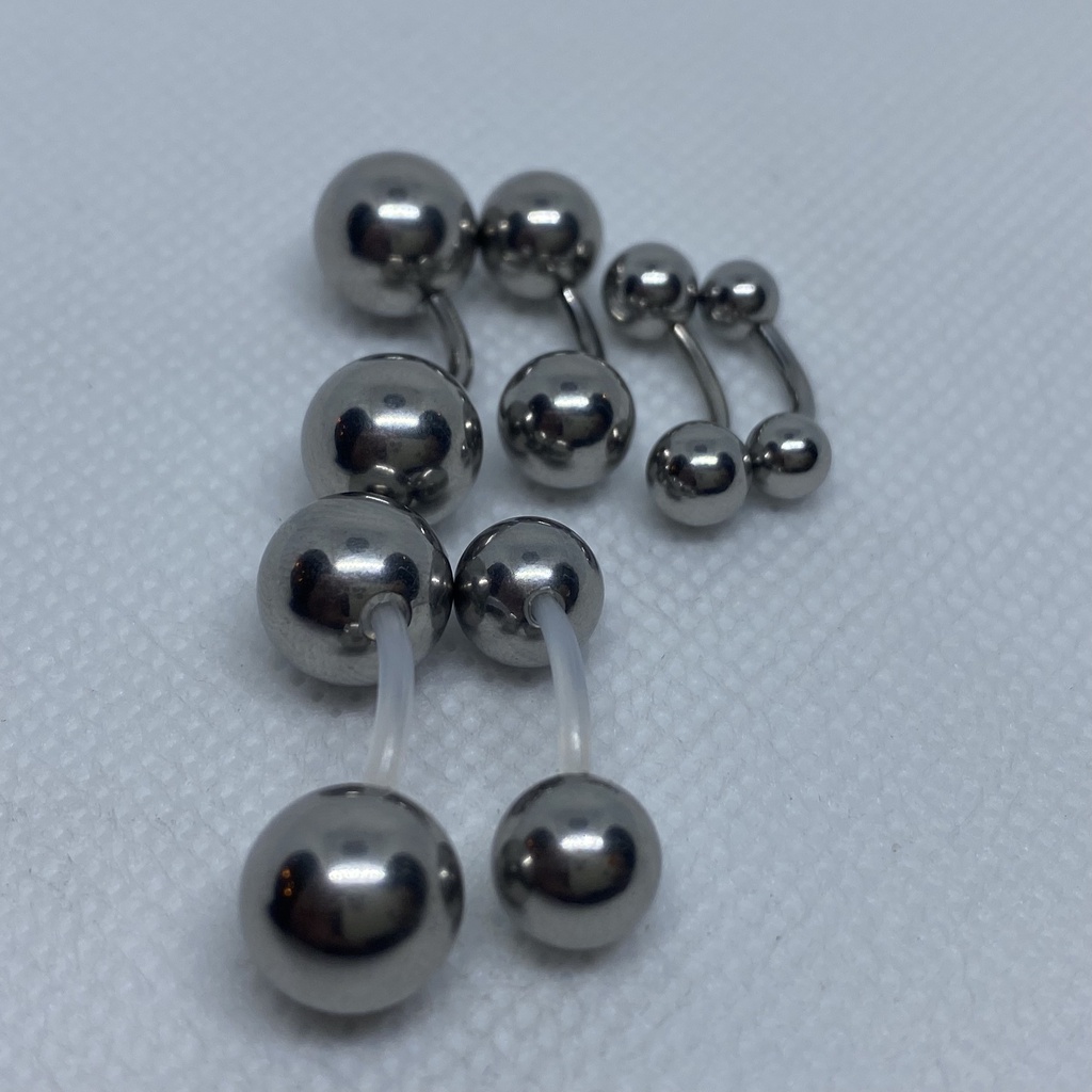 Khuyên Tạ Tròn Inox 5/6/8/10mm THÂN CONG dài 8/12mm