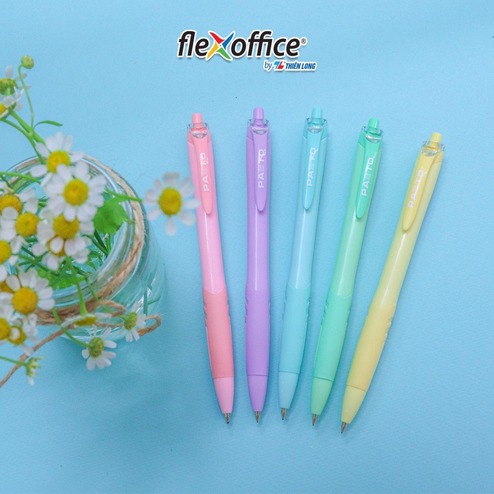 ( 1 Hộp 5 Cây ) Bút Gel Bút Nước Pazto FO GelB039 Ngòi 0.6mm ( Mực Xanh ) Thiên Long Camshop