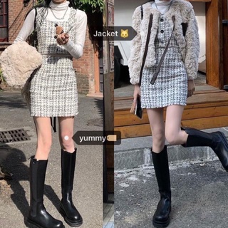 Set áo + chân váy dạ Ulzzang kèm ảnh thật ☁️