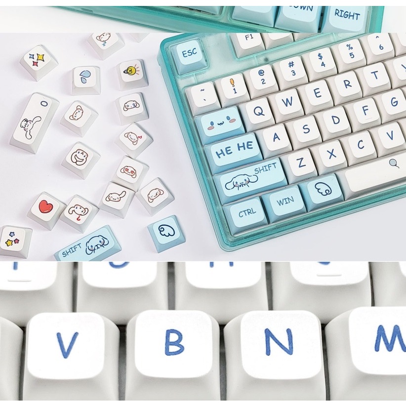 132 Phím Cinnamoroll Keycaps XDA Profile anime dễ thương PBT Dye Sub Bàn phím cơ học Keycap
