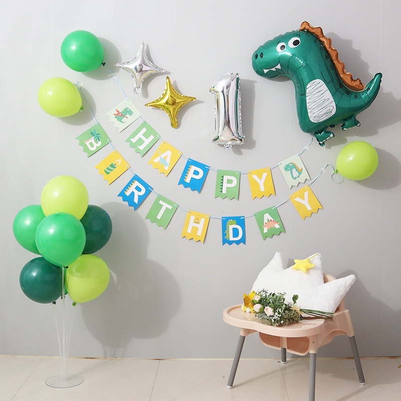 Dây Chữ Happy Birthday Sinh Nhật Chủ Đề Khủng Long Cho Bé