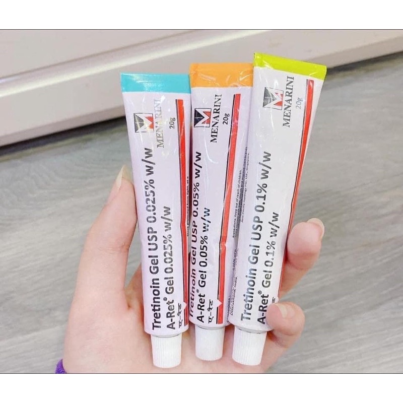 TRETINOIN_ARET_USP  Tretinoin 0.1%, 0.05%, 0.025%, GEL GIẢM MỤN, TRẺ HÓA DA