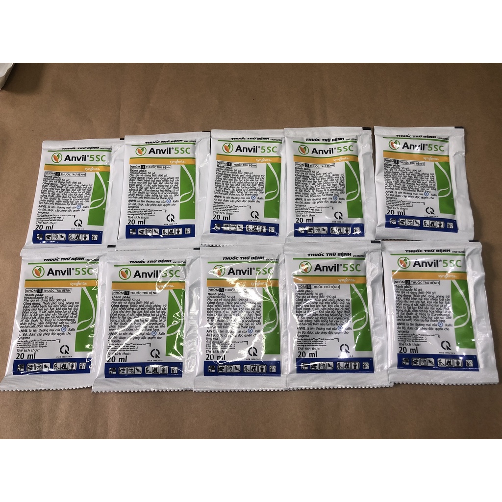Anvil 5SC gói 20ml thuốc phòng trừ nấm bệnh chính hãng Syngenta Thụy Sỹ dùng cho cây cảnh trong nhà và sân vườn