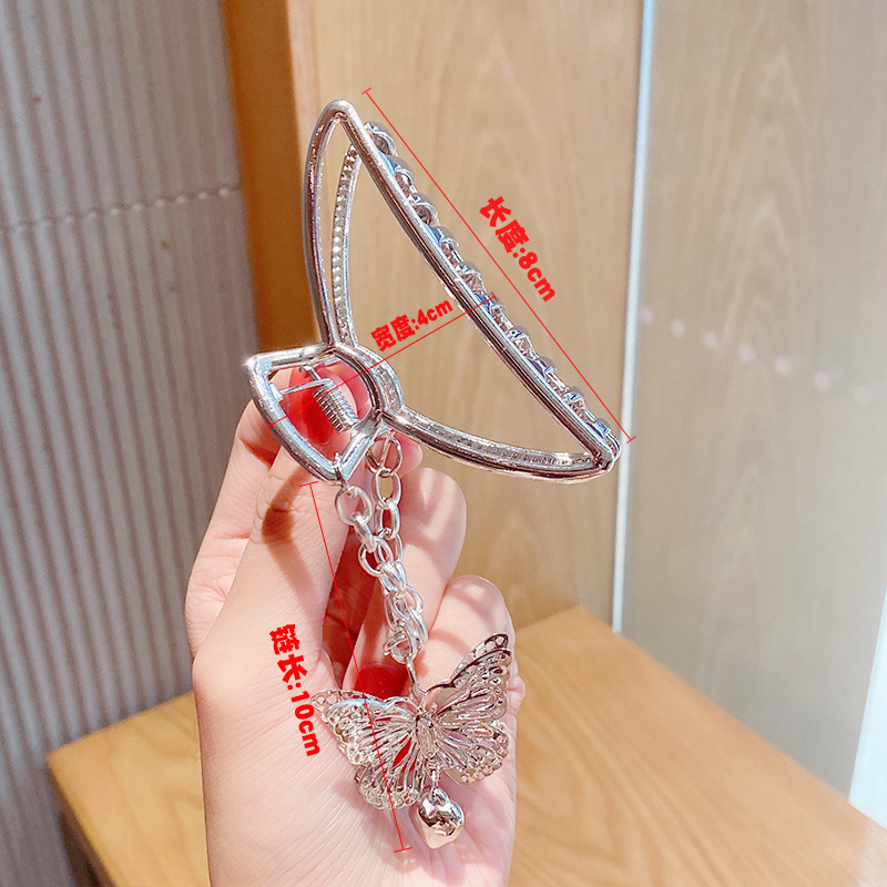 Kẹp Tóc Hợp Kim Hình Bướm / Trái Tim Đơn Giản Dành Cho Nữ