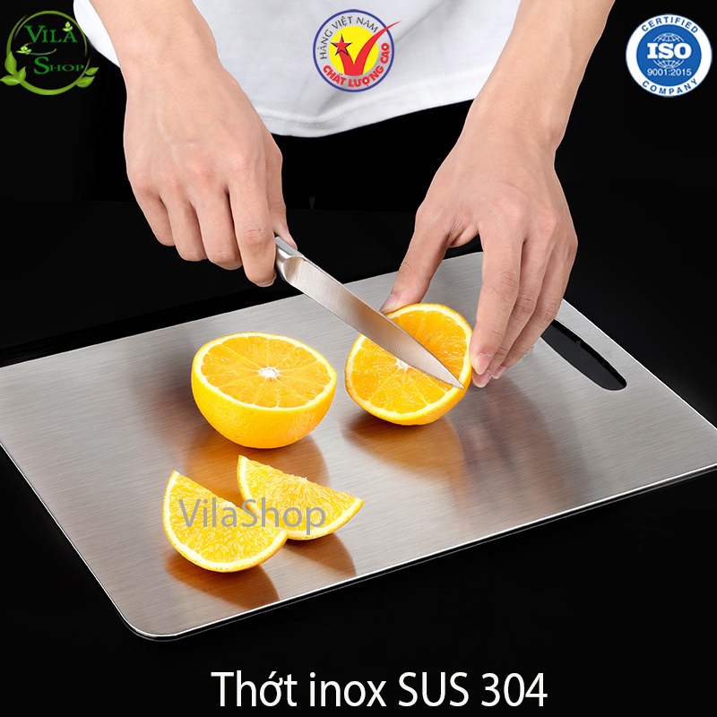 Thớt Inox, Thớt Kháng Khuẩn Inox SUS 304 Đa Năng Chống Gỉ Chống Ẩm Mốc Khánh Khuẩn Không Mùi An Toàn Tiện Lợi