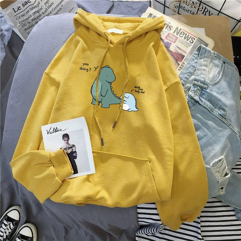 Áo hoodie đôi khủng long chất nỉ bông dày siêu ấm | BigBuy360 - bigbuy360.vn