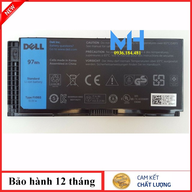 Pin Laptop Dell PRECISION M4600 M4700 M4800 M6600 M6700 M6800 loại 9 cell ZIN