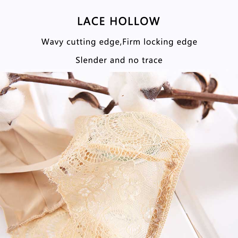 Quần Lót Bằng Lụa Lạnh Siêu Mỏng Không Đường May Lưng Thấp Phối Ren Quyến Rũ Cho Nữ Size M-Xxl