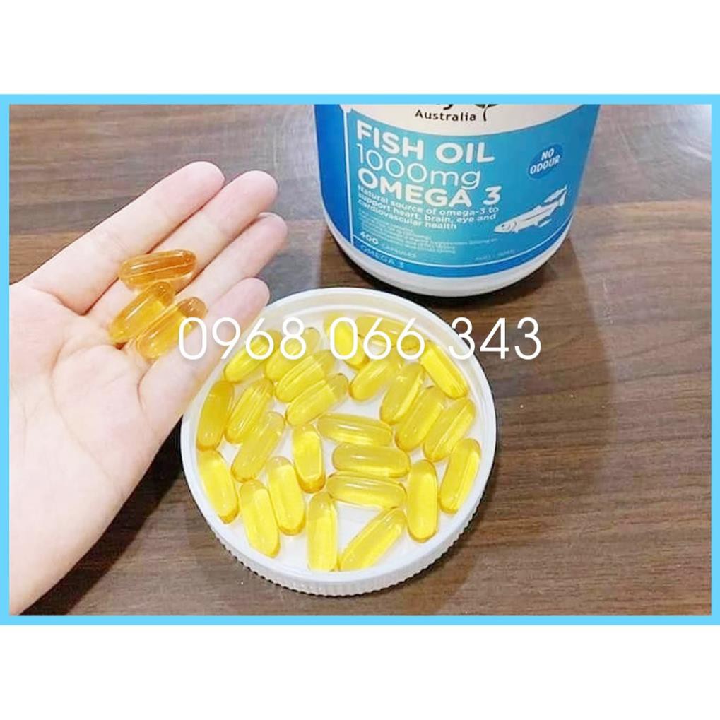 [Tem CHEMIST] Viên uống Dầu cá tự nhiên Fish Oil Healthy Care Omega-3 1000mg 400 viên của Úc