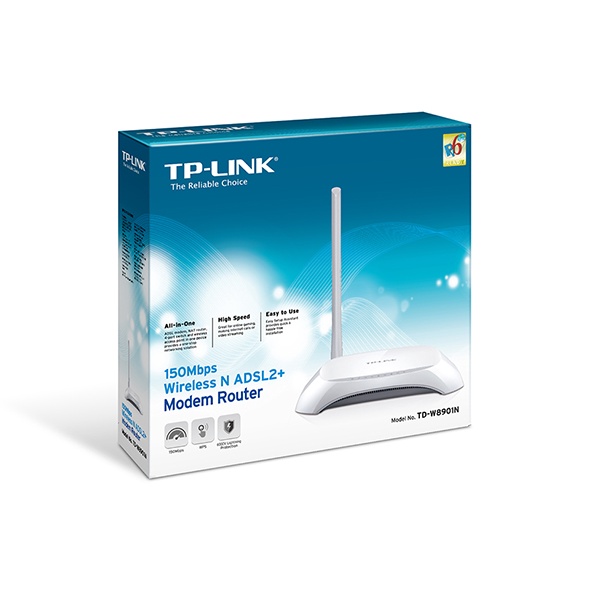 THIẾT BỊ ĐẦU CUỐI Wireless ADSL Modem Router WiFi TP-LINK - TD-W8901N - chính hãng