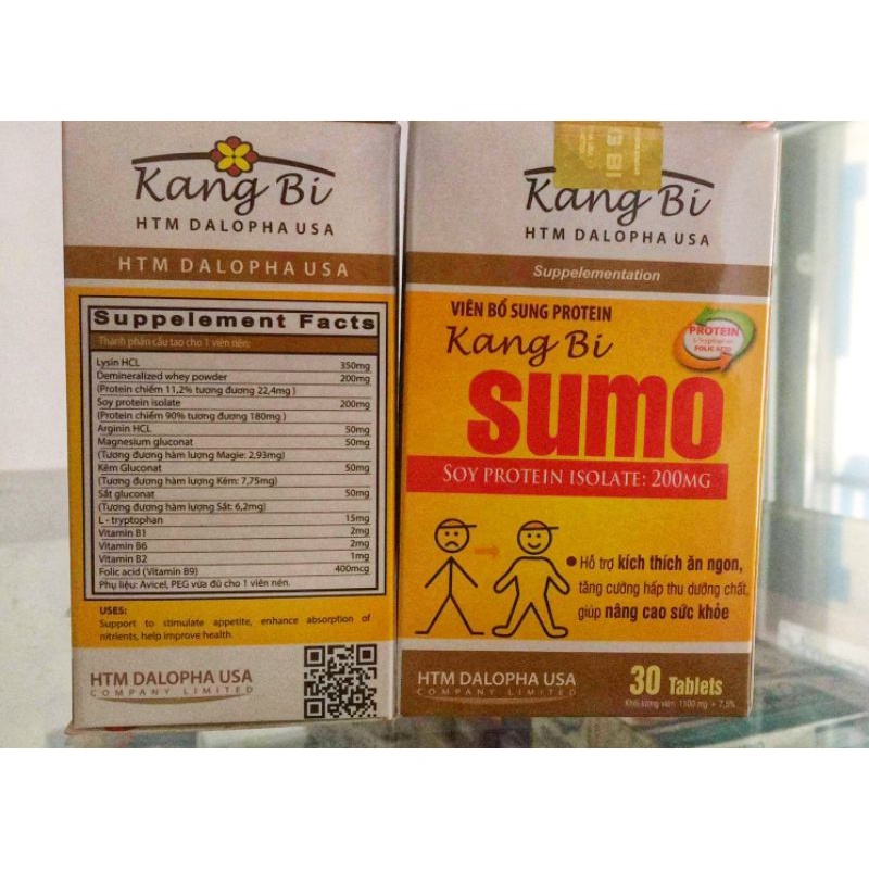 (Chính hãng 💯) Viên tăng cân Sumo Kang bi tăng hấp thu thức ăn, tăng sức đề kháng dành cho người gầy, người kém hấp thu