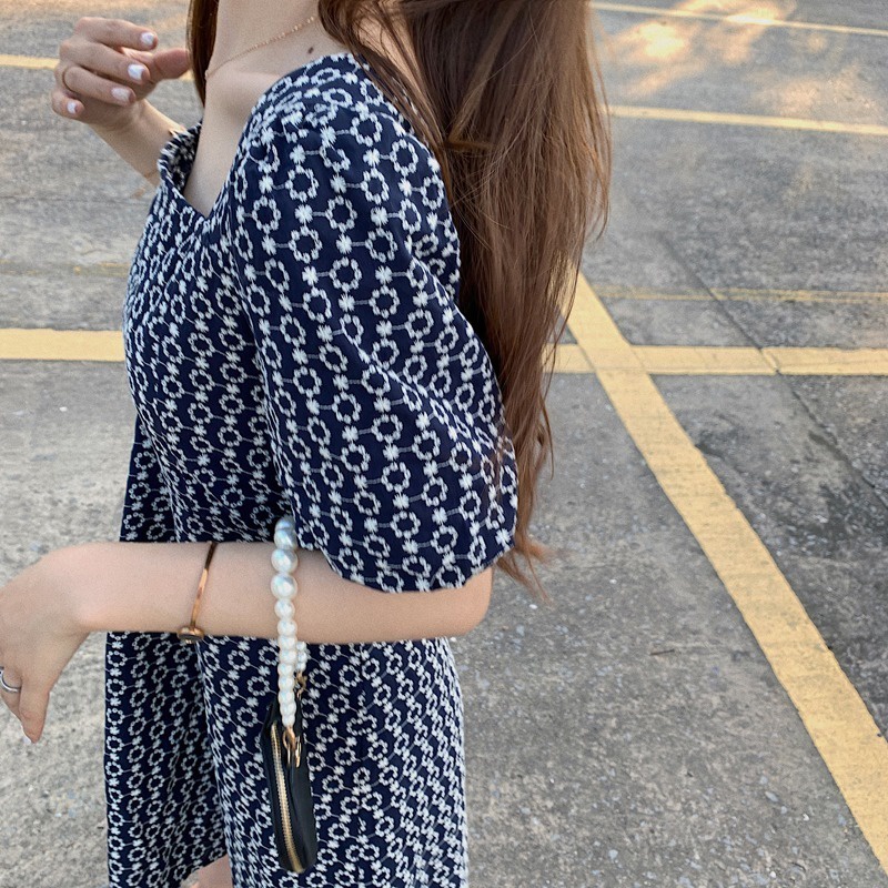 Đầm Ngắn Dáng Ôm Thời Trang Mùa Hè Phong Cách Retro Dành Cho Nữ