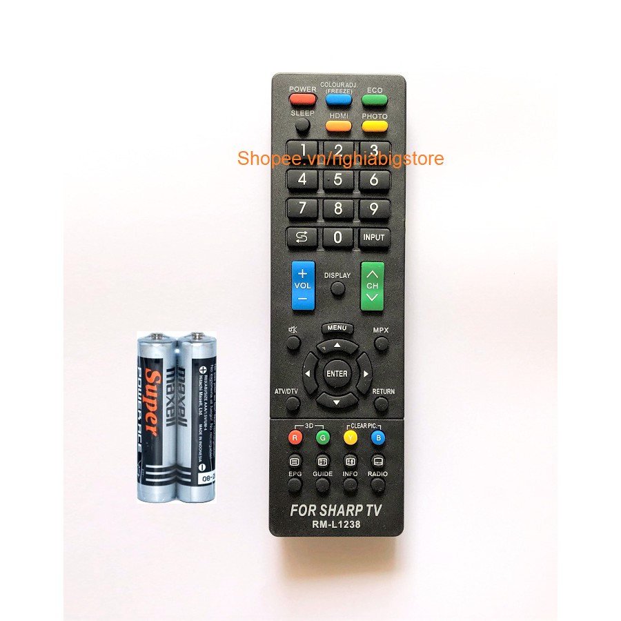 Remote Điều Khiển Tivi SHARP, TV LED, LCD RM-L1238