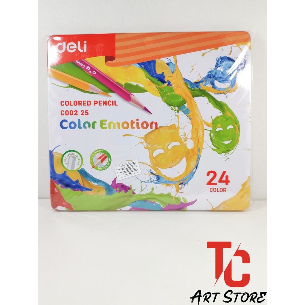 Chì màu DELI - DELI COLOR EMOTION 12/24/36 Màu- Hộp Sắt