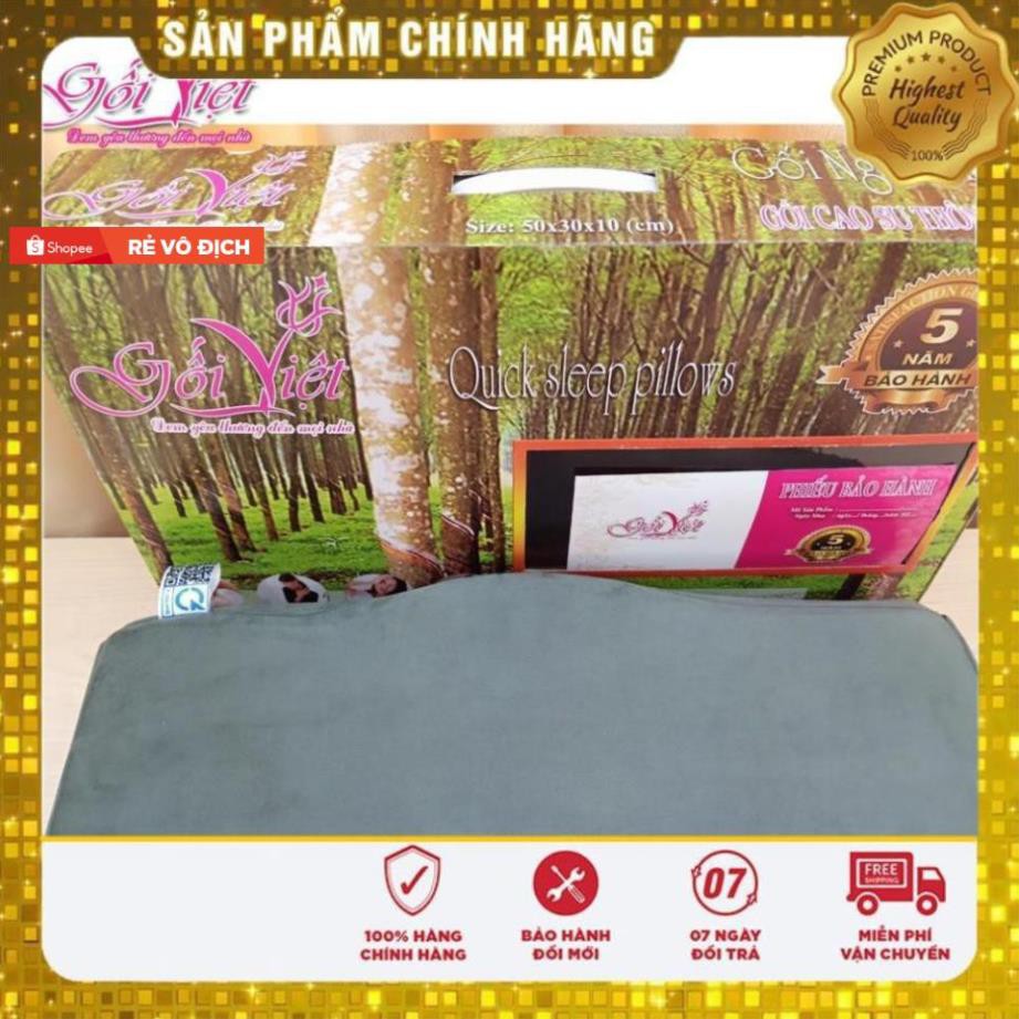 Hàng Công Ty  Vỏ Gối Cao Su Nhật Bản 60x35x12cm Chống Đau Mỏi Vai Gáy, Gối Việt Bảo hành 5 năm