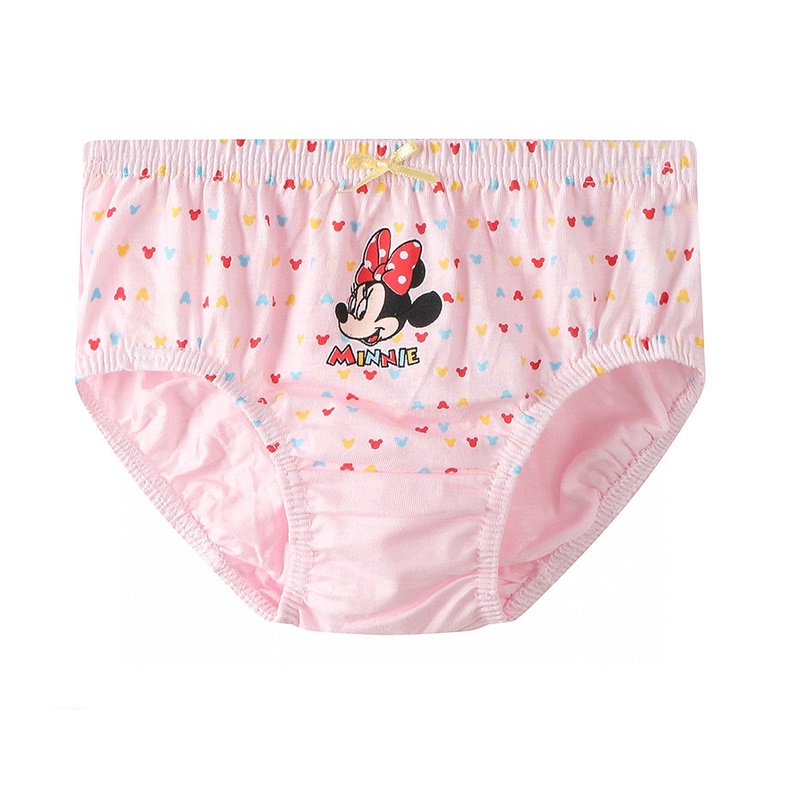 Set 5 quần lót trẻ em Hàn Quốc mẫu Chuột Minnie Hồng 100% vải cotton thoáng mát, an toàn cho sức khỏe của bé gái