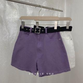 Quần short jeans gập gấu kèm belt - SH0004