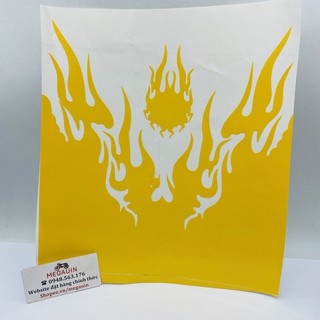 Tem decal hình ngọn lửa dán dè trước sau xe máy (giá 1 cái)