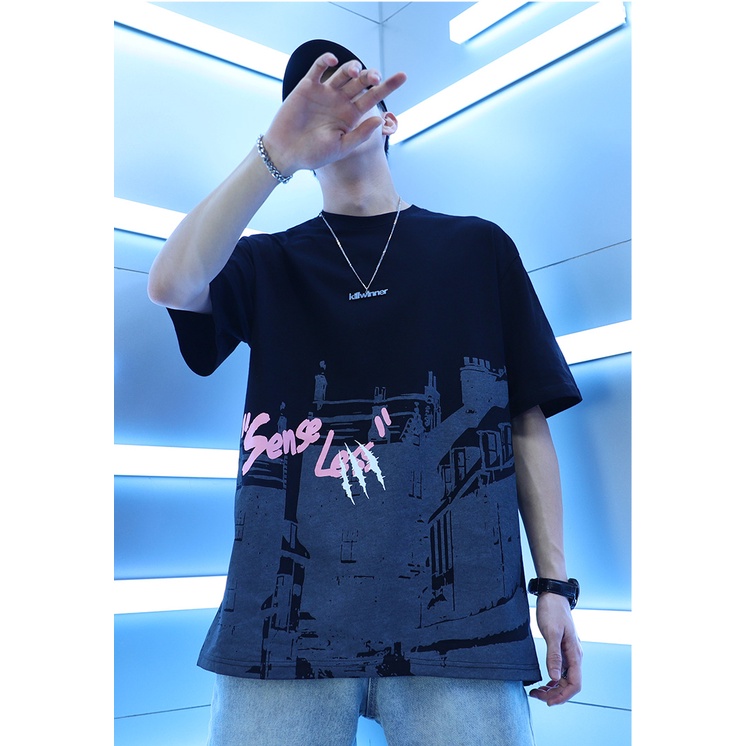 [MÃU MỚI] Áo Thun Nam Nữ Unisex Ngắn Tay Cổ Tròn Phối Họa Tiết Thời Trang Mixxmen TOP NAM 220V2