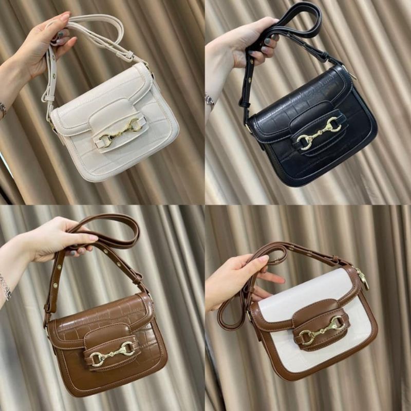 ⚡︎Freeship⚡︎Túi Móc Quai Ngang - Túi Đeo Chéo Hồ Ngọc Hà size 23cm Sang Chảnh đủ 4 màu - LOLOS BAG