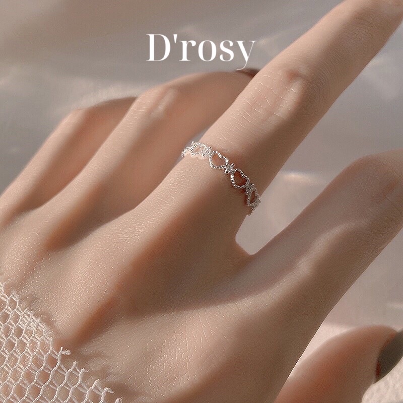 Nhẫn bạc nữ đẹp nhẫn tiny heart trái tim nhỏ đơn giản