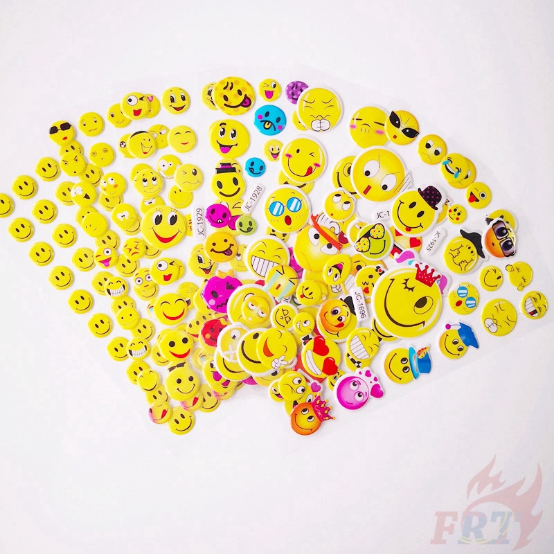 Set 1/5 tờ nhãn dán họa tiết mặt cười 3D cho bé