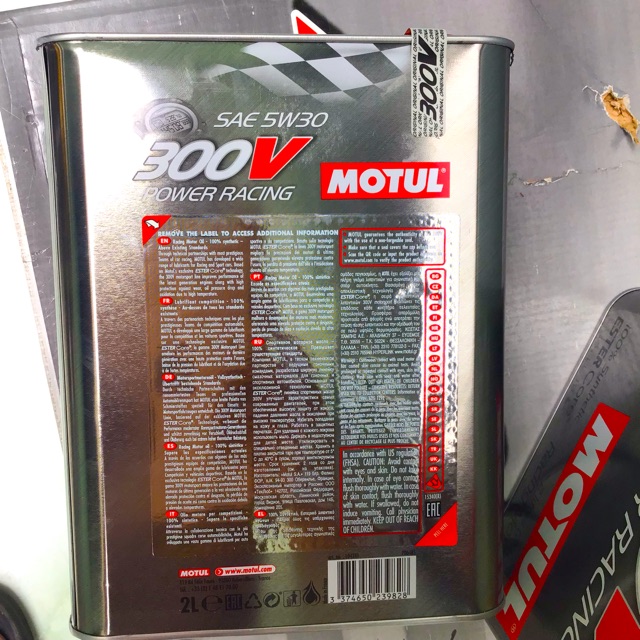 Nhớt MOTUL 300V Power Racing 5W30 2L Made in France